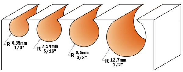 CMT : Fraise spherique r=8mm - Fraise congé  à gorge - Défoncage -  outillage - Outillage